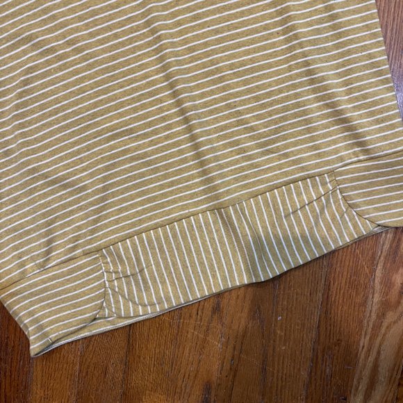 Sundance Mustard Yellow Striped Oversize Hoodie Lightweight Sweatshirt Size Med - Picture 6 of 7